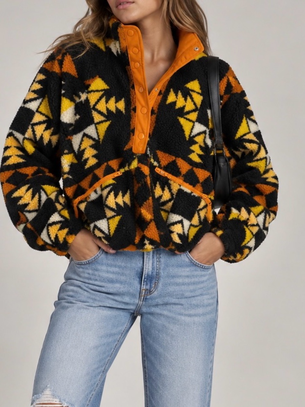FP Movement Free People Hit The Slopes Aztec Printed Fleece Jacket (Size S)